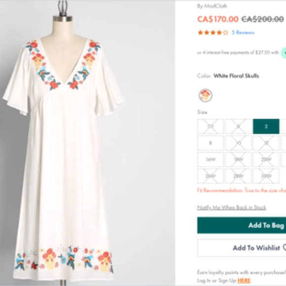 Modcloth Embroidered Skull Dress - Picture 2 of 7